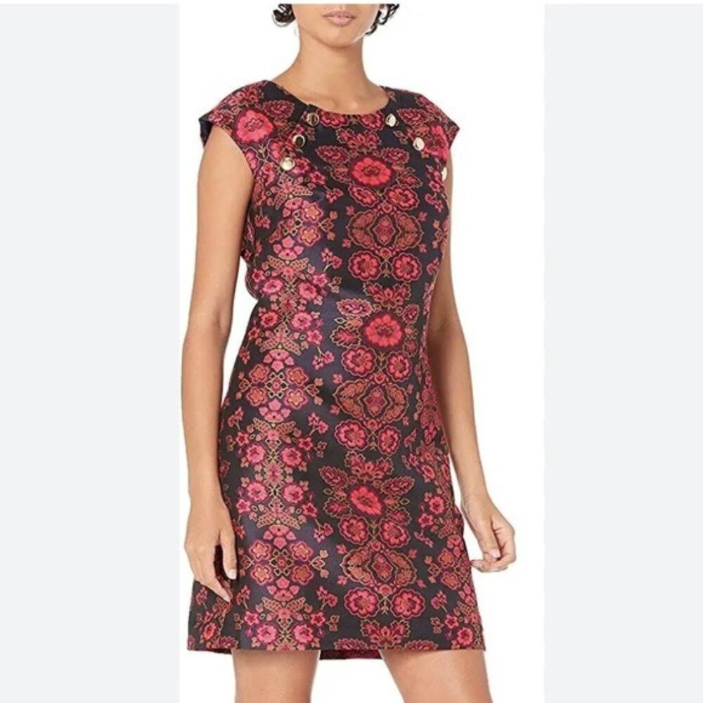 Trina Turk Angelou Sierra Primrose Jacquard Shift Dress Sz 4 Retail $288 - Picture 2 of 13